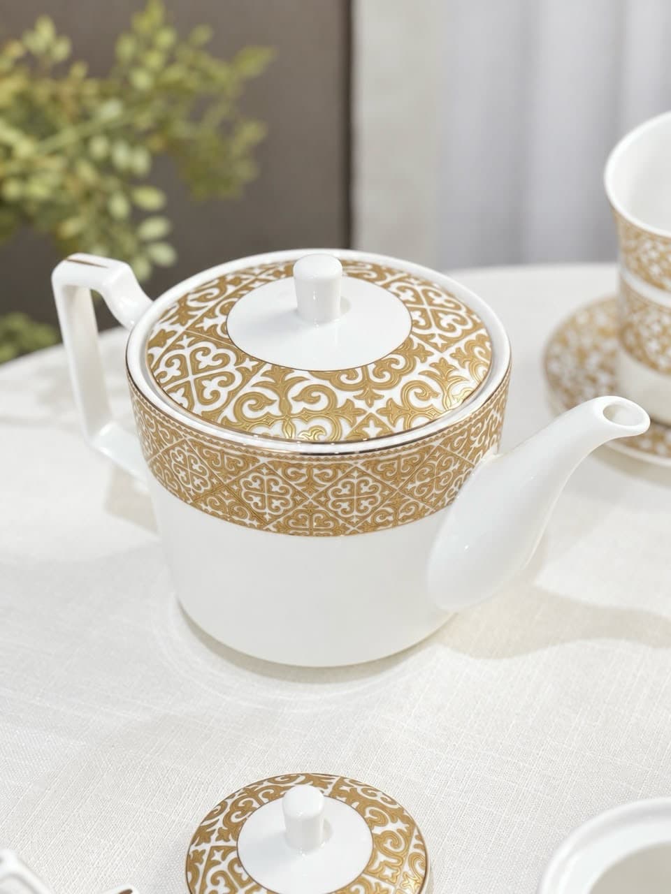 Service à Café au Lait 29 Pièces en Porcelaine – Motifs Arabesques & Dorures Andalouses 5